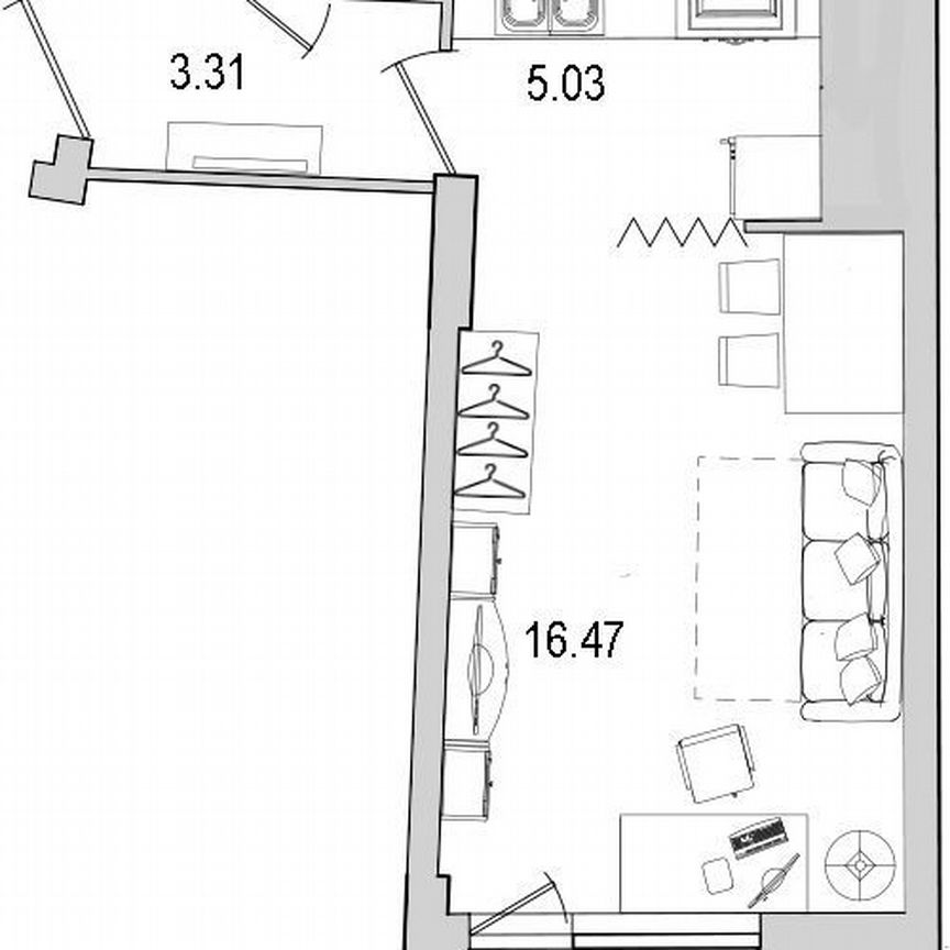 Квартира-студия, 31,3 м², 21/25 эт.