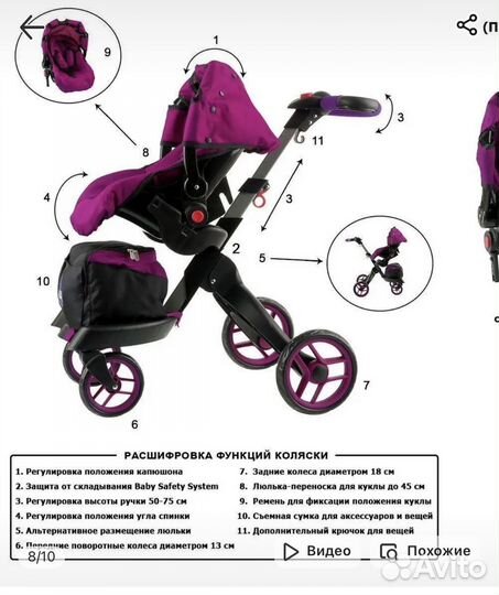 Коляска Aurora - трансформер для кукол