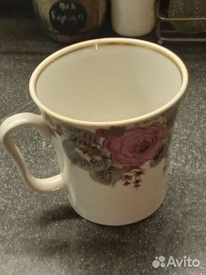 Чайный бокал лфз СССР (сиреневый,золотой )