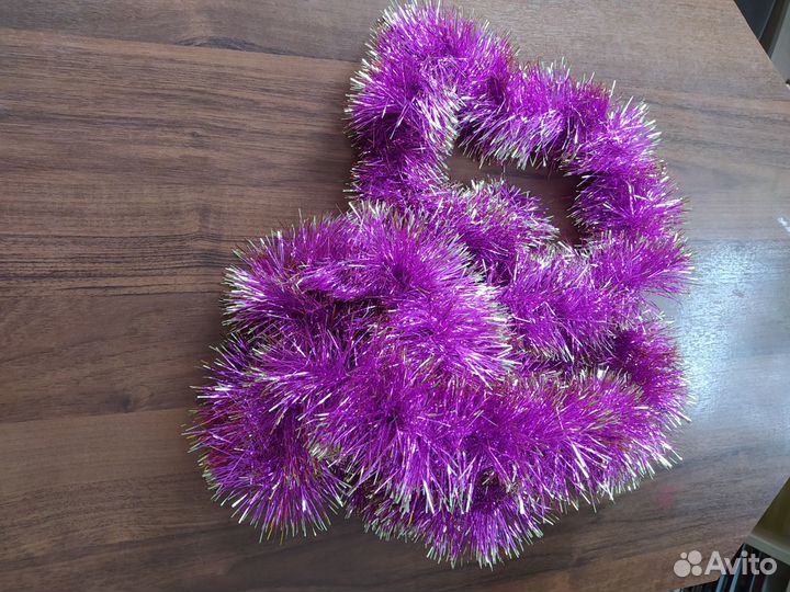 Новогодняя мишура гирлянда бусы