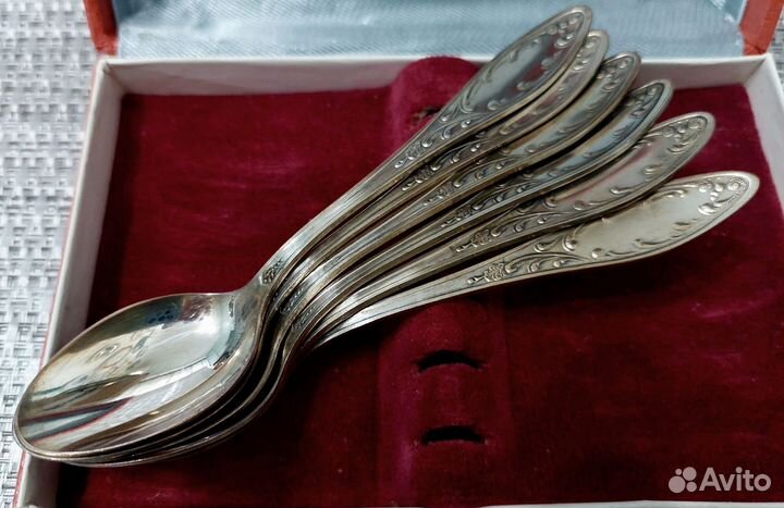 Чайные ложки мельхиор посеребрённый Кольчугино