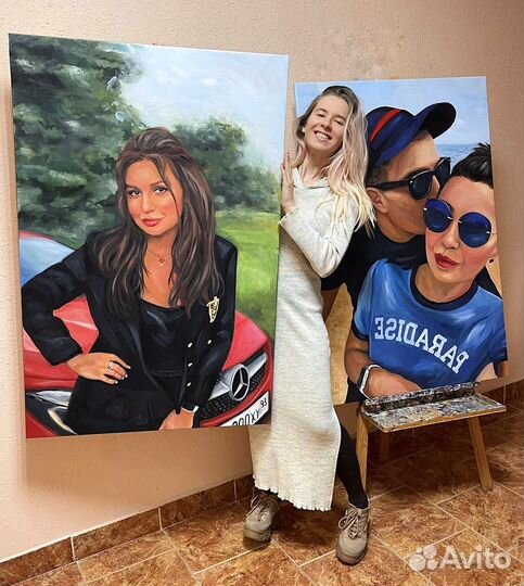 Портрет маслом на заказ по фото.Ручная работа