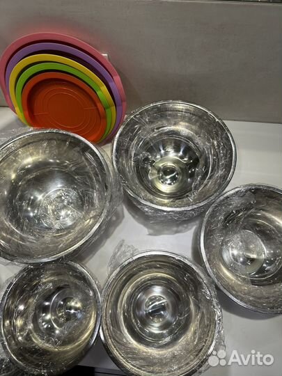 Набор мисок с крышкой из нержавеющей стали