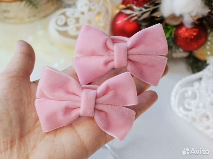 Бархатные бантики/резинки/заколки/повязки