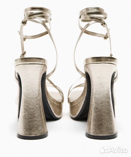 Сандалии металик на каблуке Zara (41 - в Москве)