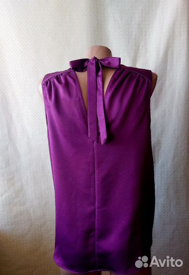 Стиральный атласный топ майка блузка Tu 48-50