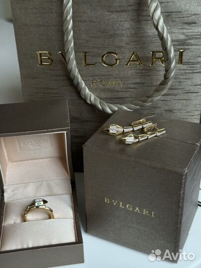 Кольцо Bvlgari Змея золото 585 бриллианты