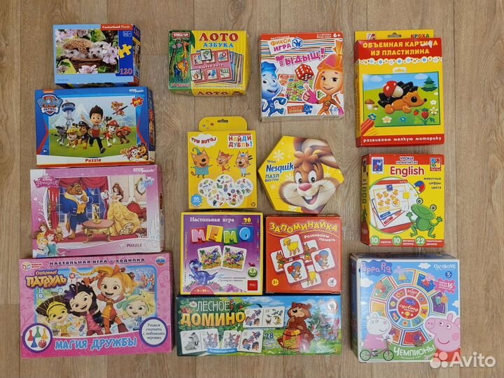 Настольные игры для детей,пазлы,лото,домино