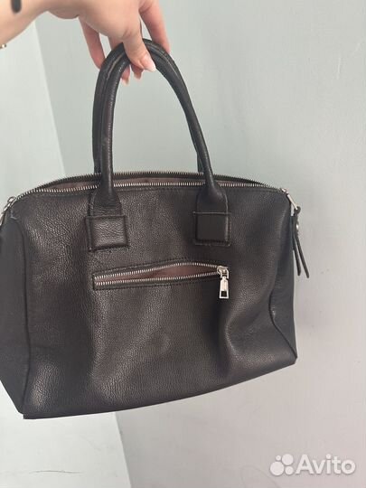 Сумка натуральная кожа италия черная