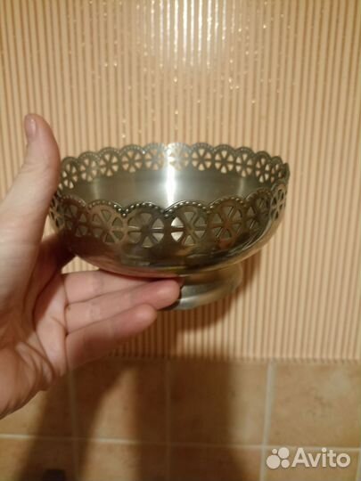 Конфетница мельхиор/золото СССР