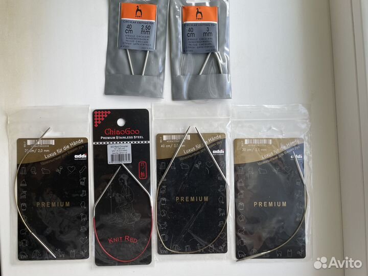 Спицы круговые Addi и ChiaoGoo новые тонкие