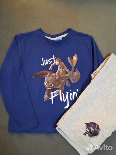 Пижама, костюм, джемпер, лонгслив с драконом