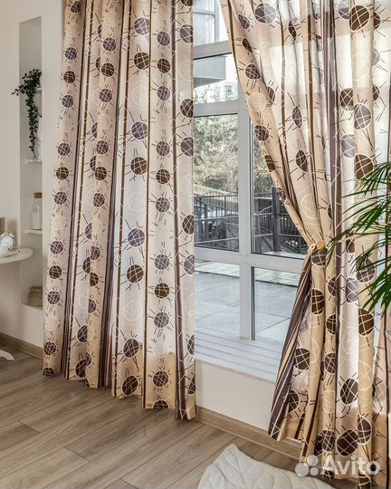Комплект Шторы + тюль пинар 480x270 вуаль 300x270