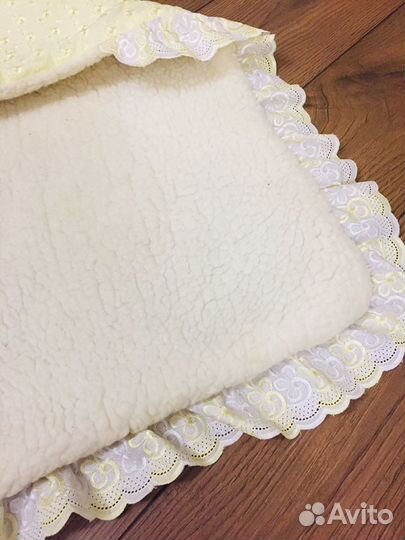 Меховой конверт с одеялом из овчины