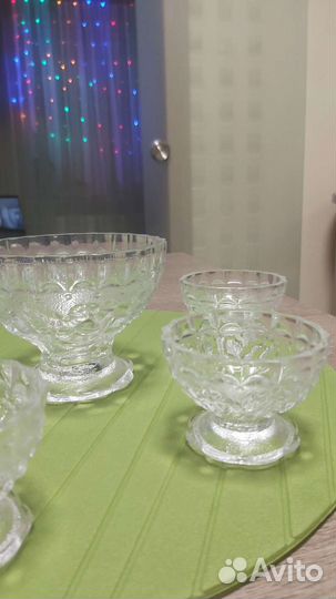 Розетки пресованый хрусталь для десертов 6 штук