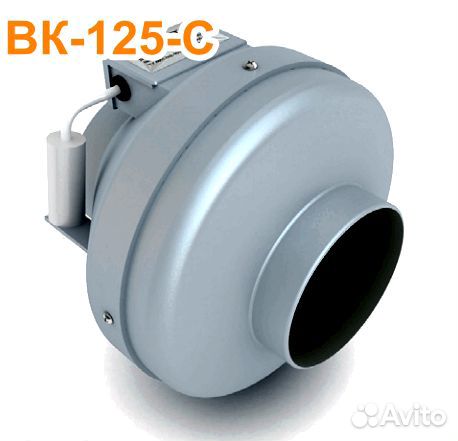 Вентилятор канальный в пластиковом корпусе вкк100