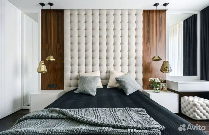 Мягкие стеновые панели для кровати