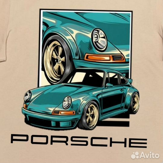 Футболка Porsche Оверсайз Винтаж