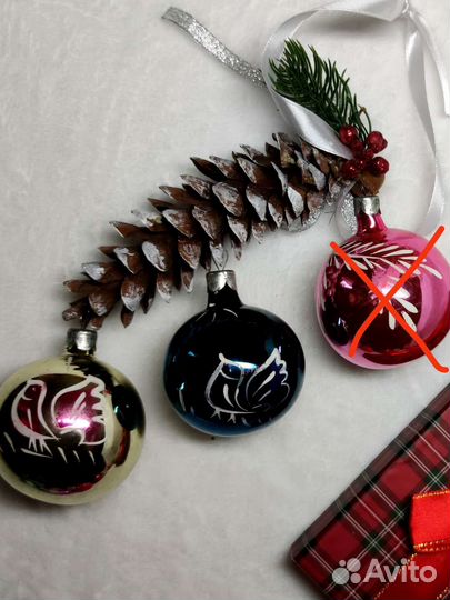 Елочные игрушки СССР велосипед гриб шар шишка