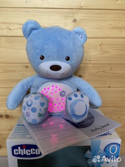 Музыкальный мишка ночник проектор chicco Новый