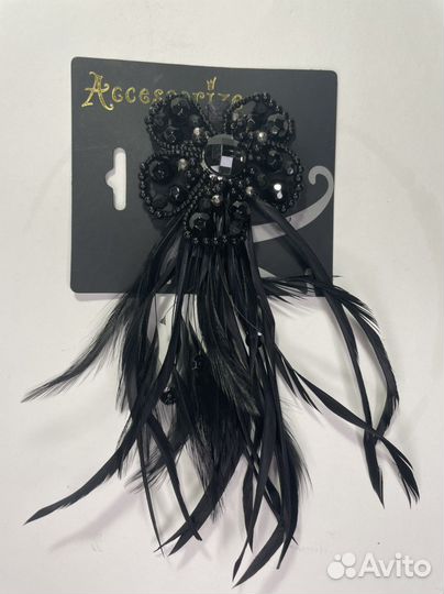 Заколка черная украшение для волос Accessorize