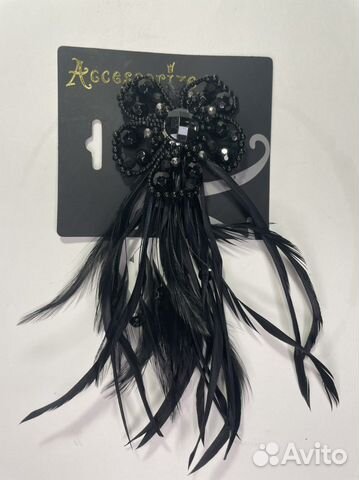 Заколка черная украшение для волос Accessorize