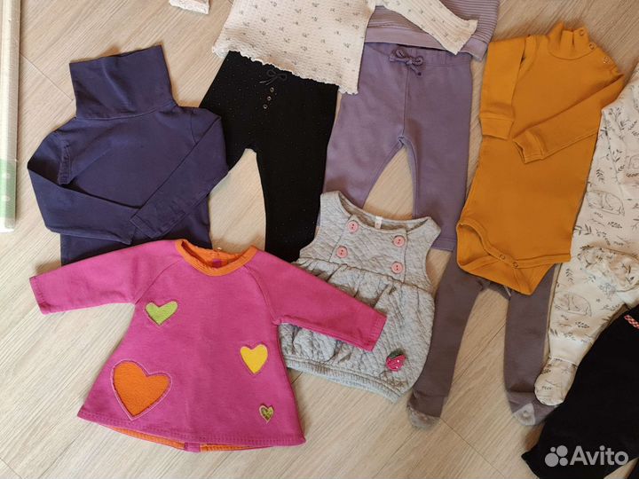 Пакет одежды 6-12 месяцев 68-74 размер для девочки