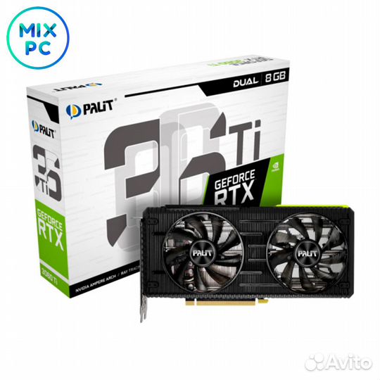 Видеокарта RTX3060Ti 8Gb Palit Dual NE6306T019P2-1