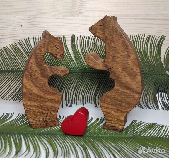 Деревянные фигурки пазлы Мишки