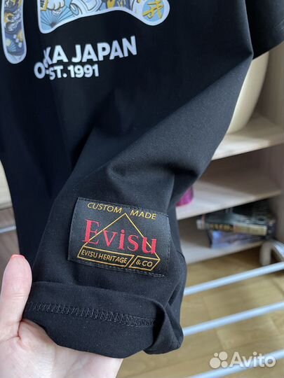 Стильная футболка Evisu (oversize), хит 2024