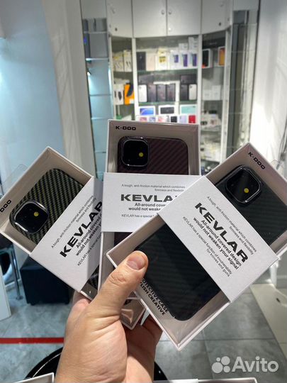 Карбон чехол Kevlar iPhone 13Pro/14Pro/15Pro/Max