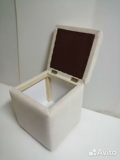 Пуфик с ящиком (35*35*45),кожзам, флок, велюр, зиз