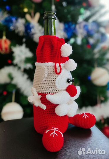 Чехол на бутылку шампанского новогодний