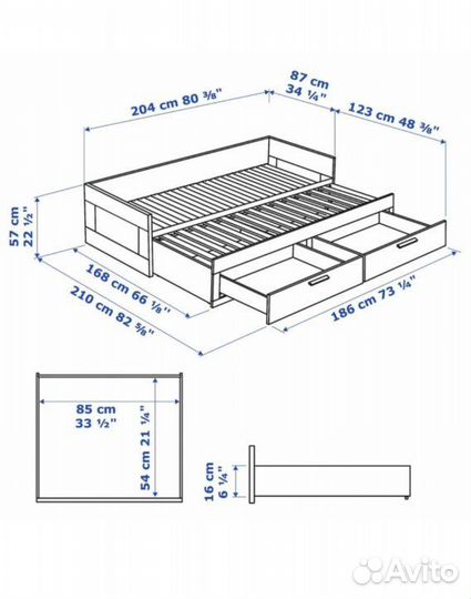 Кровать-Кушетка IKEA Бримнес