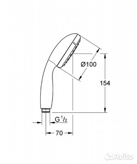 Ручной душ Grohe Tempesta Classic 27852001 Хром