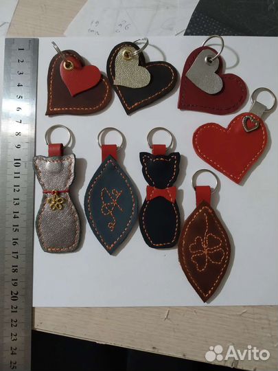 Брелки из натур кожи