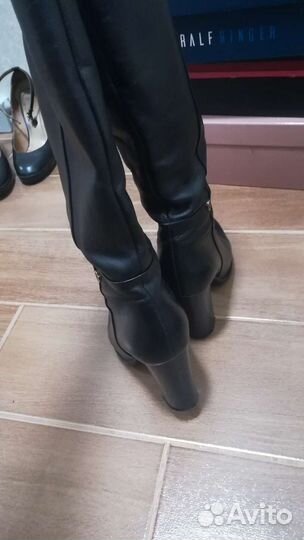 Сапоги демисезонные, натуральная кожа. Раз. 38
