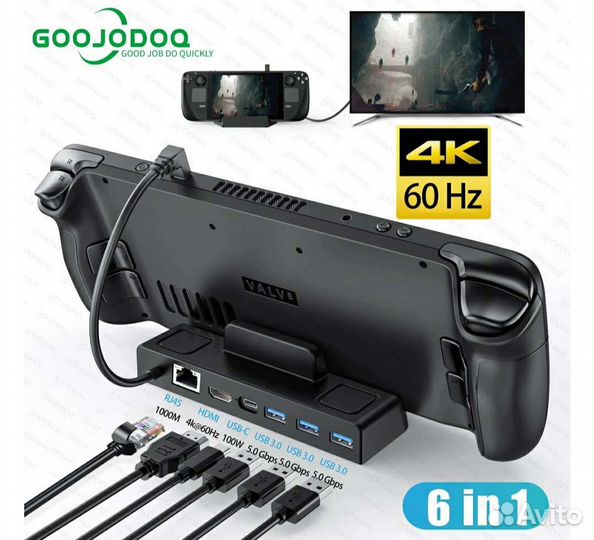 Док станция для steam deck 6in1