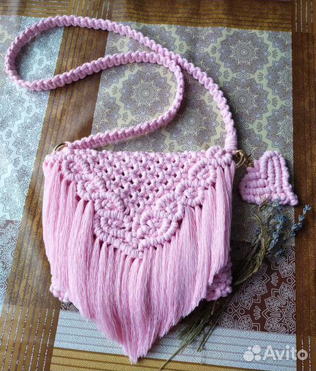 Сумка-клатч макраме