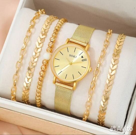 Золотые часы женские с браслетом