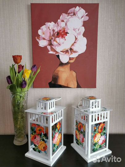 Фонарь уличный с Жостовской росписью