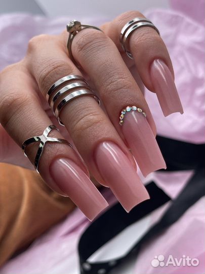Наращивание ногтей с покрытием