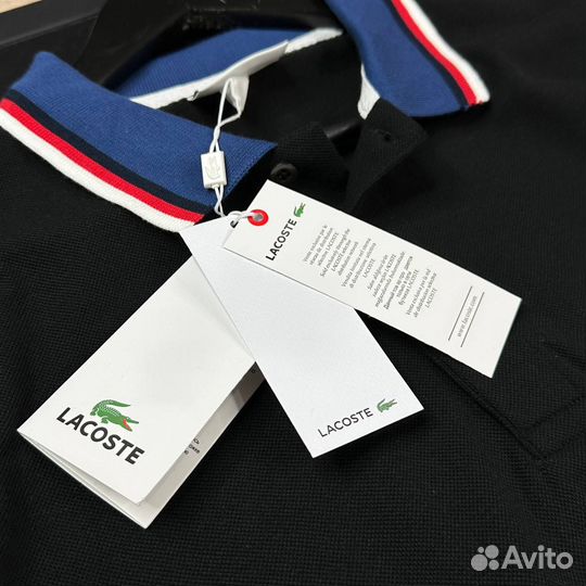 Поло Lacoste черное