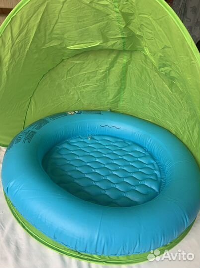 Детский надувной бассейн с козырьком