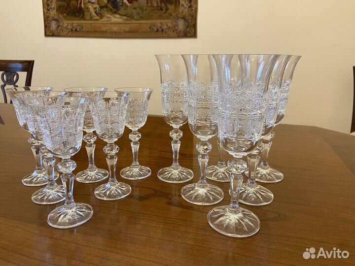 Фужеры и рюмки, хрусталь, Богемия оригинал