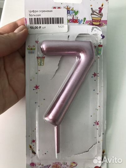 Свеча в торт на день рождение 7 лет