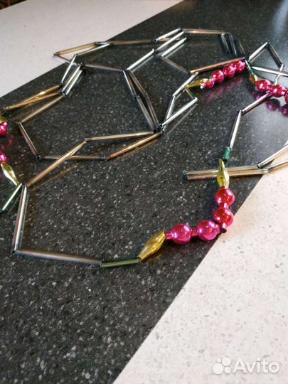 Ёлочные игрушки картонаж, стеклярус СССР