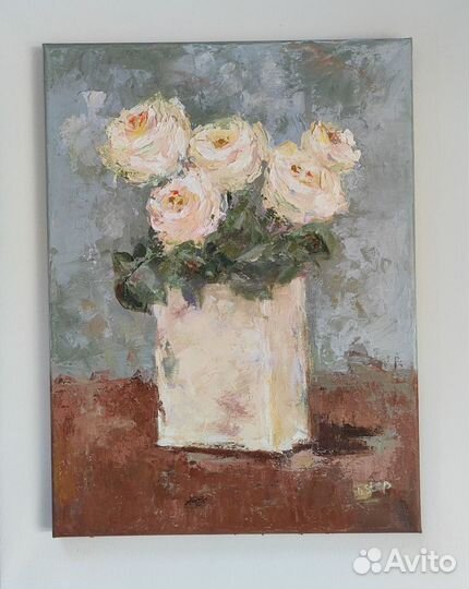 Картина Букет роз Холст 30 х 40 см