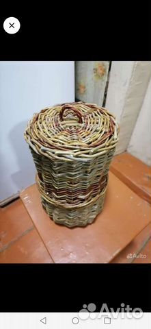 Корзина плетеная с крышкой
