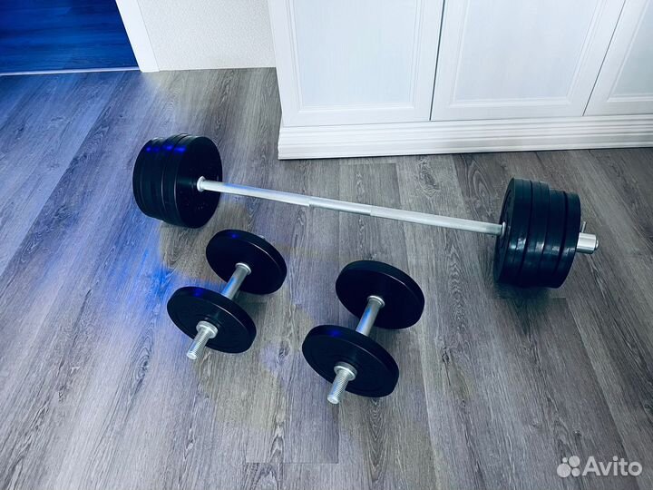 Штанга разборная 70 кг + гантели 20 кг